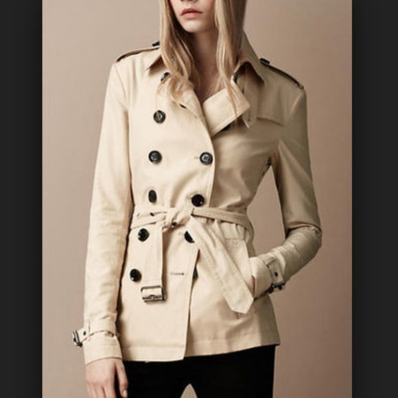 burberry brit short trench coat